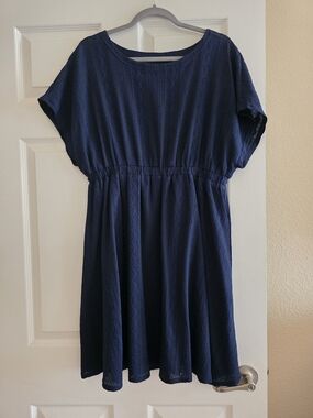 Navy Textured Dress. LIKE NEW!